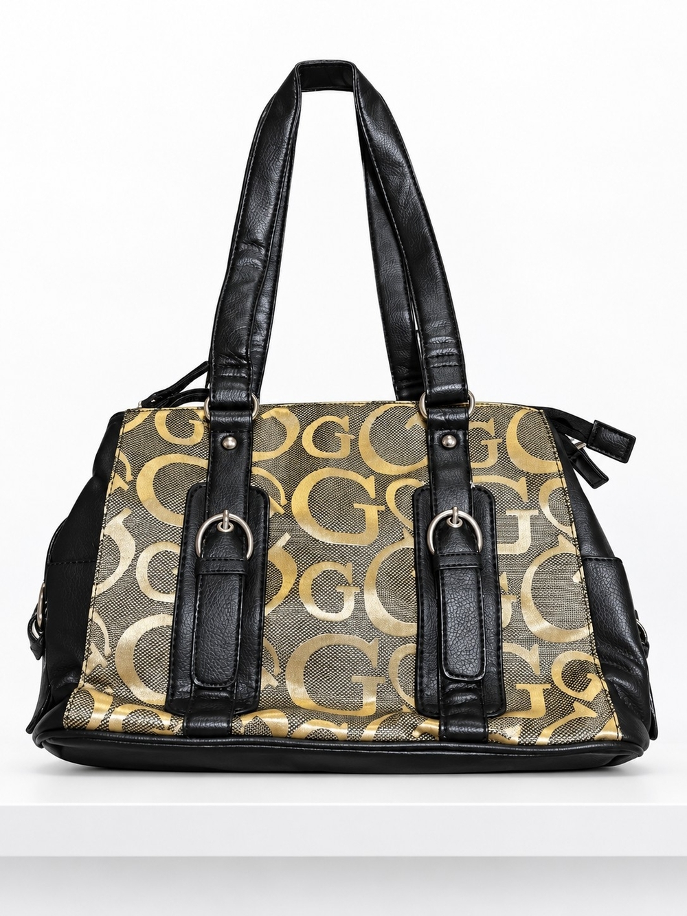 Design-Inspired Black & Gold Logo Satchel